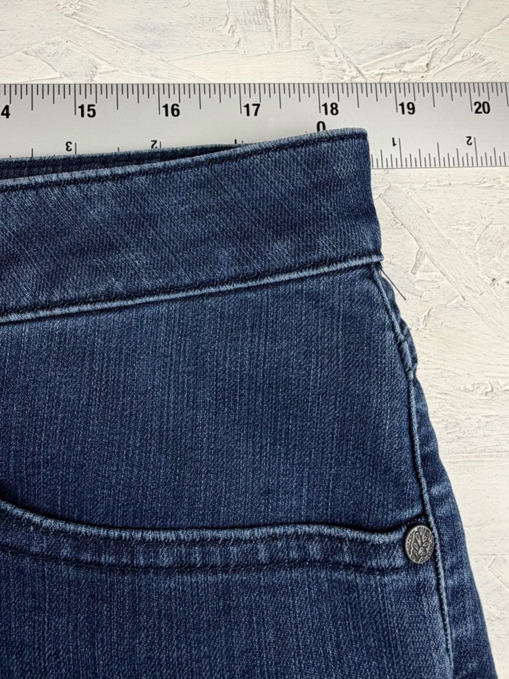 Prana Denim Shorts Rolled Cuff Blue Stretch Size 14 - Picture 5 of 7